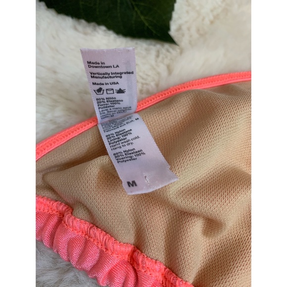 American Apparel | peachy pink metallic triangle bikini top - Picture 7 of 7